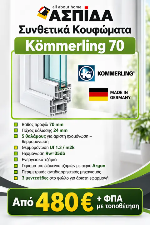 Συνθετικά Κουφώματα Kommerling 70